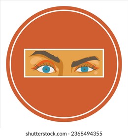 Stop road sign. Surprised eyes. Ban. Flat vector illustration. eps10