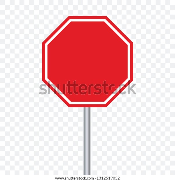 Stop road\
sign for traffic on transparent\
background