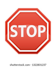 stop road sign for traffic regulation stock vector illustration isolated on white background