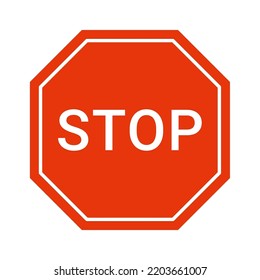 Stop road sign. Vector illustration