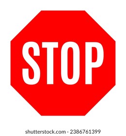Stop Road Traffic Regulatory Sign Signage Vector EPS PNG Transparent No Background Clip Art