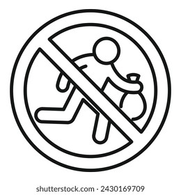 Stop robbery run icon outline vector. Secure crime. Illegal theft hand