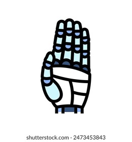 stop robot hand gesture color icon vector. stop robot hand gesture sign. isolated symbol illustration
