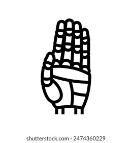 stop robot hand gesture line icon vector. stop robot hand gesture sign. isolated contour symbol black illustration
