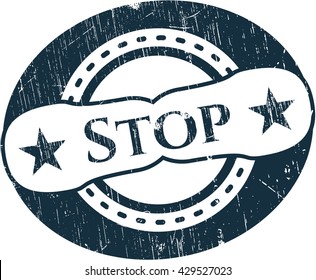 Stop rubber grunge stamp