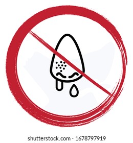 Stop Runny Nose Public Covid-19 Symptoms Concept, Coronavirus Infection symbols vector color icon design, Human Smell Sense Organ on white background, 