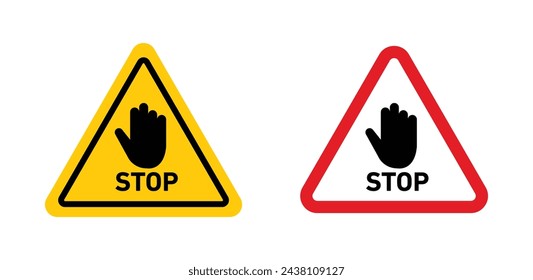 Stop security sign. road no entry restriction warning symbol. crossing forbidden icon. traffic stop roadsign.