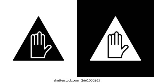 Stop security signs. black and white line icons pack.