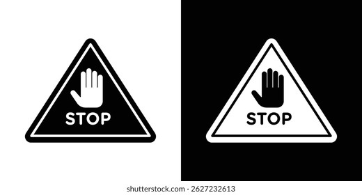 Stop security signs vector, solid illustration, pictogram