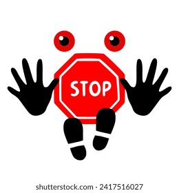 Stop sign in action vector