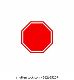 Stop sign blank vector design isolated on white background 