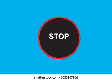 A stop sign in the blue background