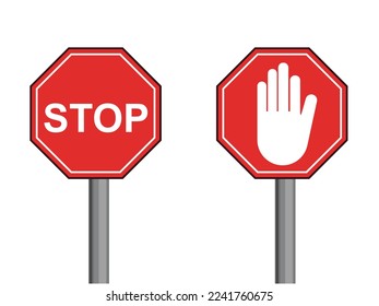 Stop sign board on Pole