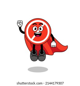 stop sign cartoon with flying superhero , character design