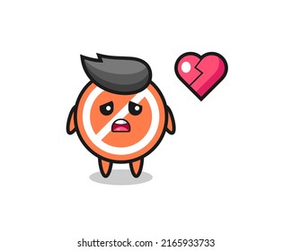 stop sign cartoon illustration is broken heart , cute style design for t shirt, sticker, logo element
