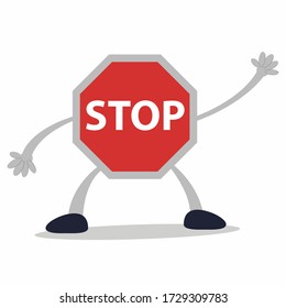 stop sign cartoon illustration design