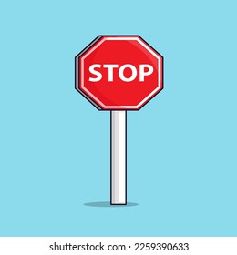 Stop sign cartoon vector illustration. Traffic sign icon concept isolated