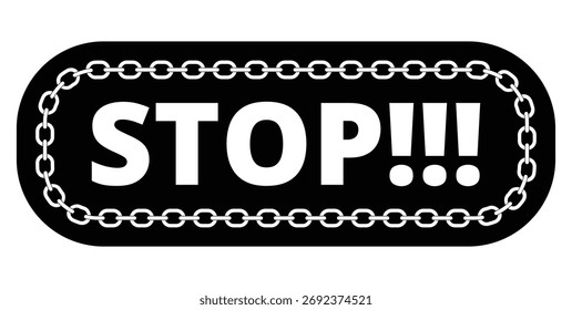 stop sign with chain border