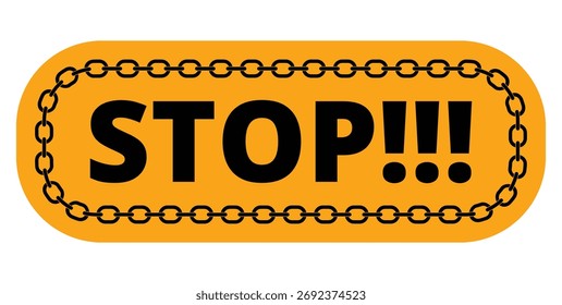 Stoppschild mit Kettenrand