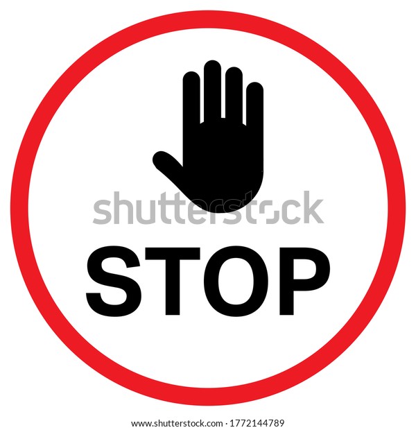 Stop Sign Circle Palm Stock Vector (Royalty Free) 1772144789 | Shutterstock