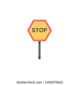 Stop sign colored icon. Element of road signs and junctions icon for mobile concept and web apps. Colored Stop sign can be used for web and mobile on white bakgorund