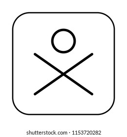 Stop Sign. Danger Icon. No Way Warning. Limit access concept. Editable stroke flat icons. Simple thin line art logo. Web app button. Vector illustration. 