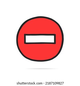 Stop sign (do not enter symbol) in vector isolated on white background.