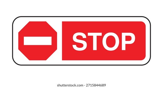 Señal de STOP – No ingrese el símbolo – Imagen de stock vectorial de alta calidad