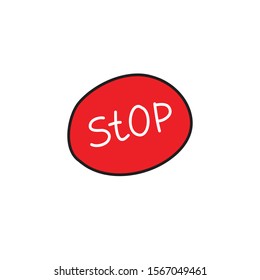 stop sign doodle icon, vector illustration