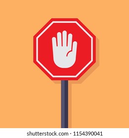 Stop sign flat design