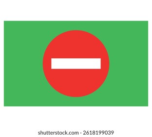 Stop Sign Flat Design Red Circle with White Horizontal Line