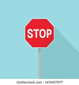 Stop sign. Flat vector illustration