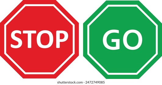 stop sign go sign illustration vector