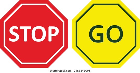 Stoppschild und Go-Schild Vektorgrafik, Symbole und Straßenschild