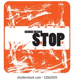Stop sign grunge design