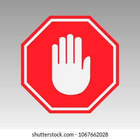 Stop sign with hand