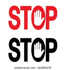 Stop sign with hand