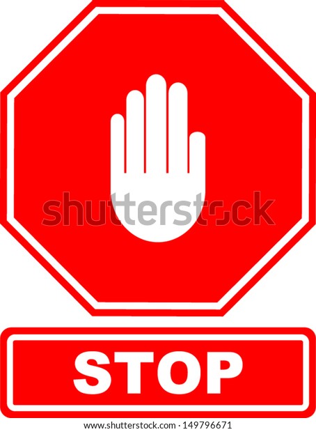 stop sign hand stock vector royalty free 149796671