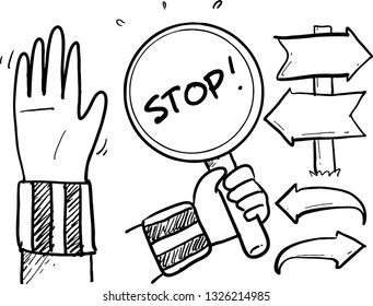 stop sign hand drawn