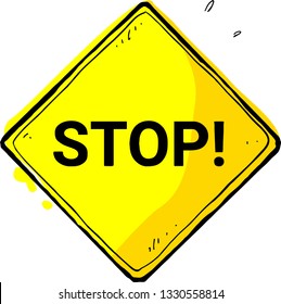 stop sign hand drawn