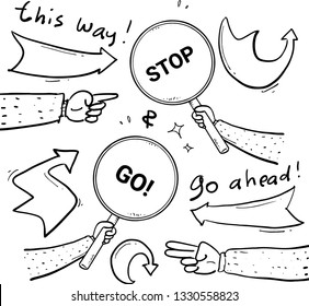 stop sign hand drawn