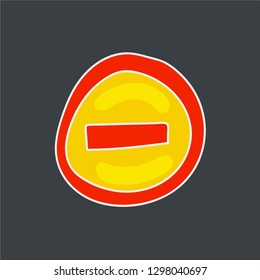 stop sign hand drawn icon. street symbol vector illustration. editable stroke.