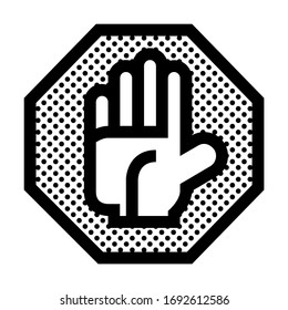 Unterschreib nicht mit der Hand! Symbol gefüllt mit Punkten.
