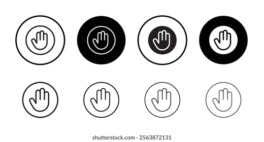 Stop sign with hand icon web design in vector