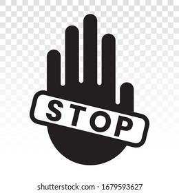Stop sign with hand / palm flat icons for apps and websites