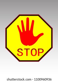 Stop Sign Hand symbol Vector