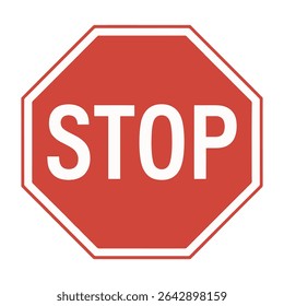 STOP Sign with Hand Symbol Vector – Black Octagon Safety Warning Icon