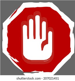 stop sign hand vector illustration