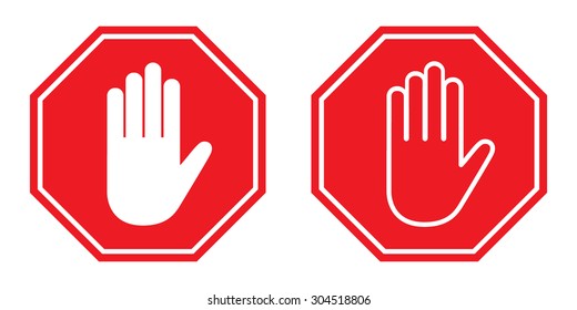 Stop Sign Hand Vector Illustration Stock Vector (Royalty Free ...