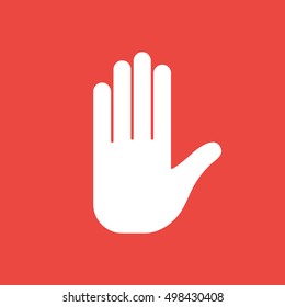 Stop Sign Human Hand Palm On Stock Vector (Royalty Free) 498430408